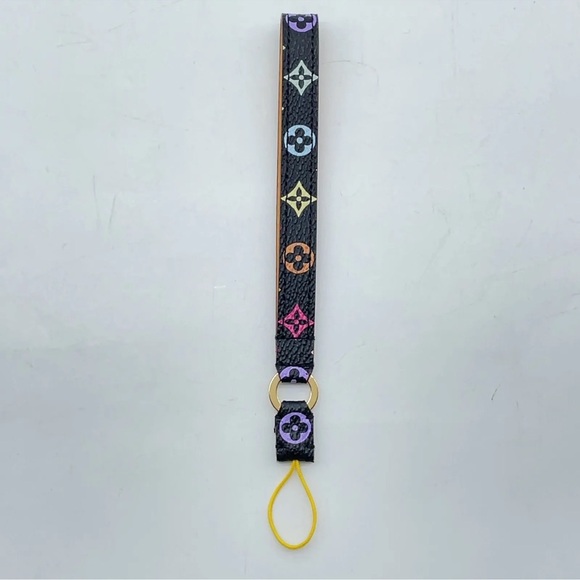 Authentic  LV Monogram Multi color Noir Dragonne Telephone Strap - Picture 7 of 13